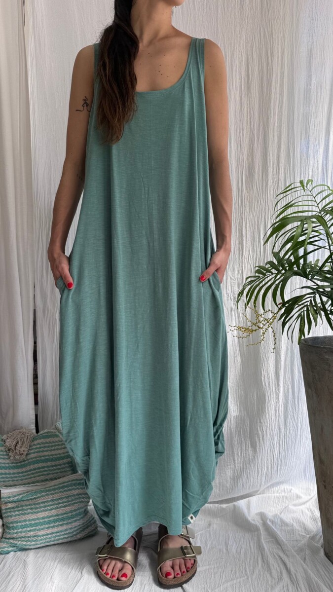 Vestido Largo Balón - Turquesa 