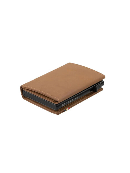 WALLET METAL TRIFOLD CAMEL BROWN