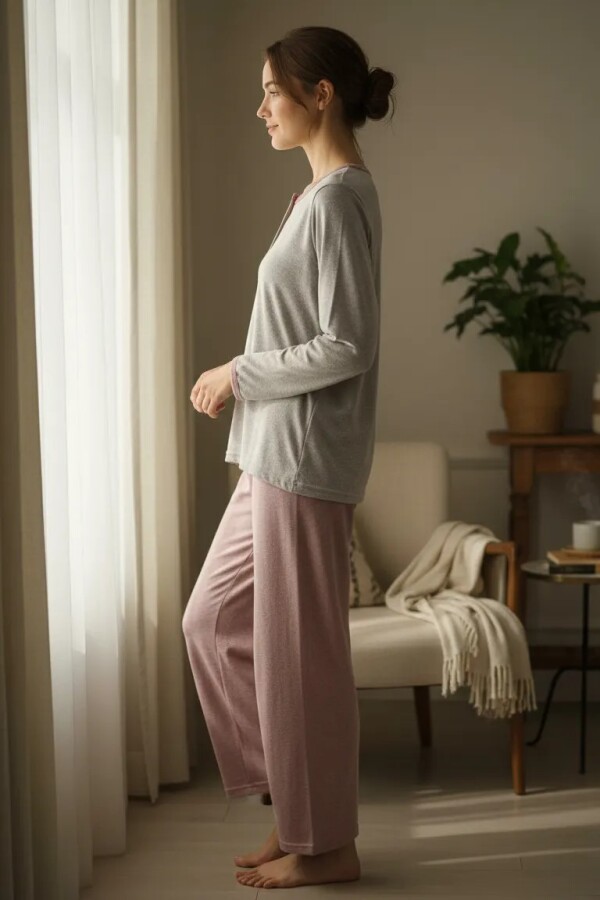 Pijama Manga Larga Lanilla Botones Pijama Manga Larga Lanilla Botones