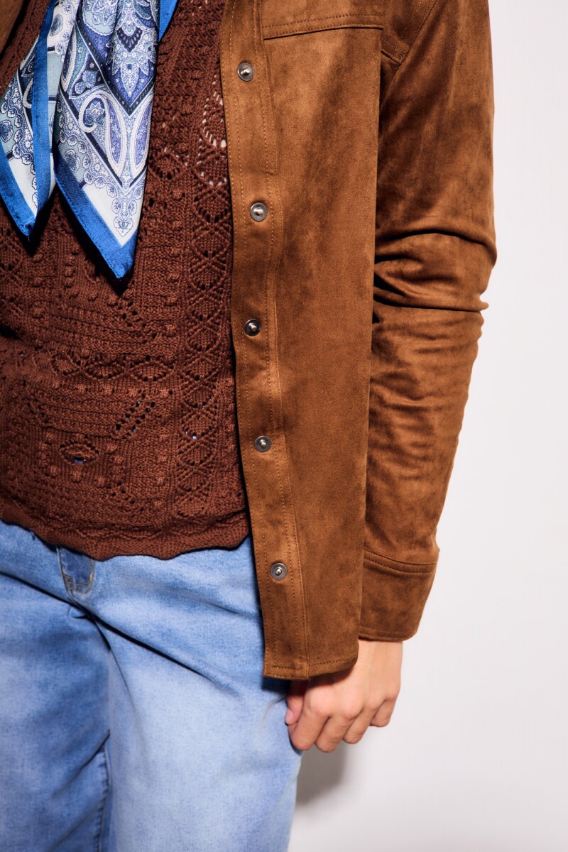 Camisa Gamuza Vegana Camel