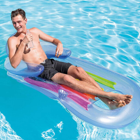 Colchoneta Inflable Intex 160cm Con Respaldo Para Piscina Inx058802