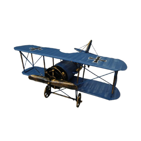 Avión de Hierro de Decoración Color Azul U