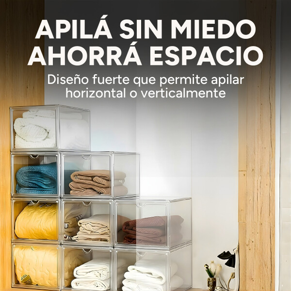 Caja Organizadora Zapatos 100% Transparente Premium Acrilico Variante Transparente