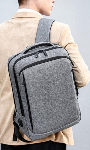 MOCHILA CHICAGO TRIBUNE GRIS
