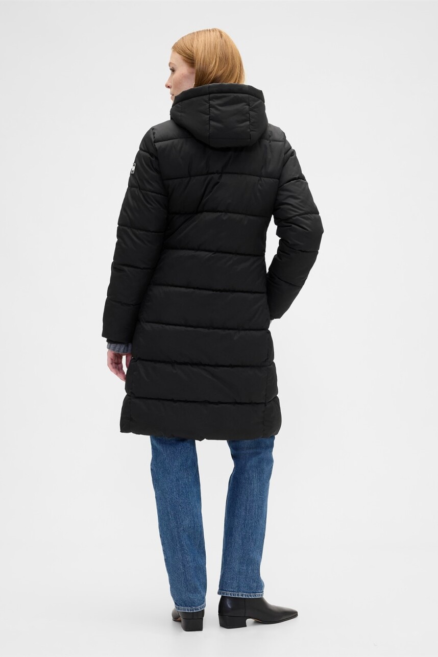 Campera Larga Puffer Mujer Black 1