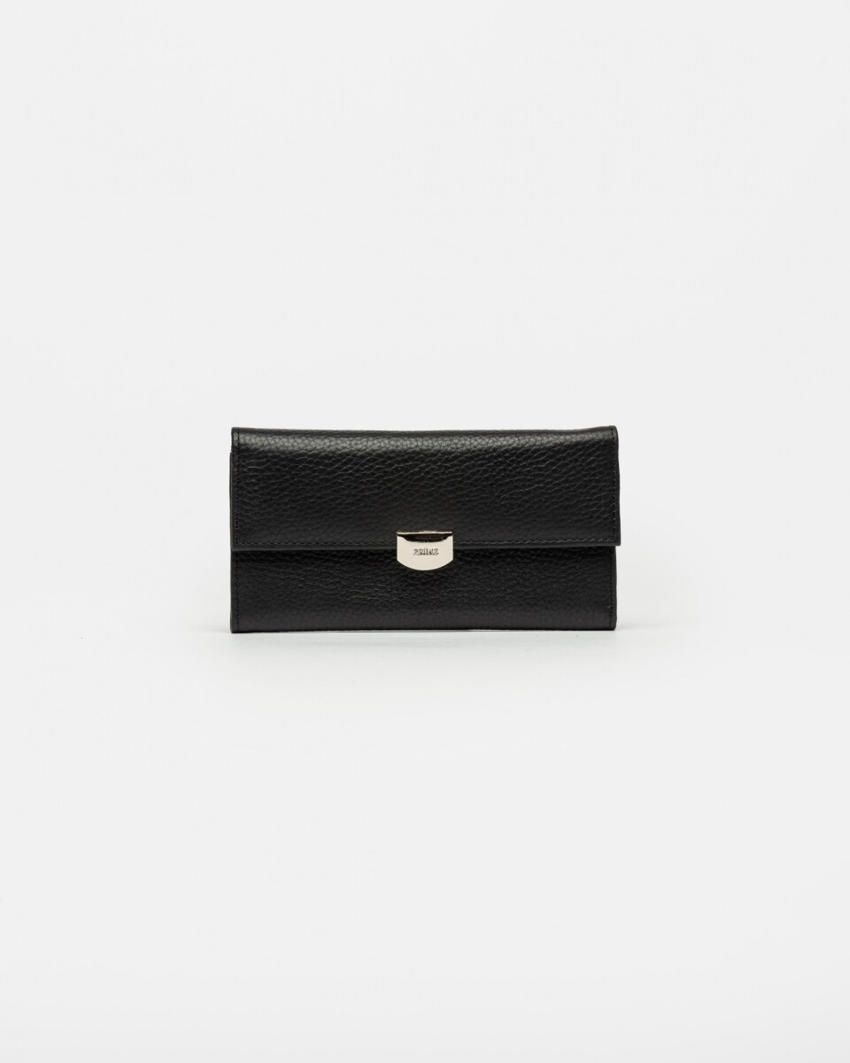 Billetera Marga En Cuero Graneado - Negro 
