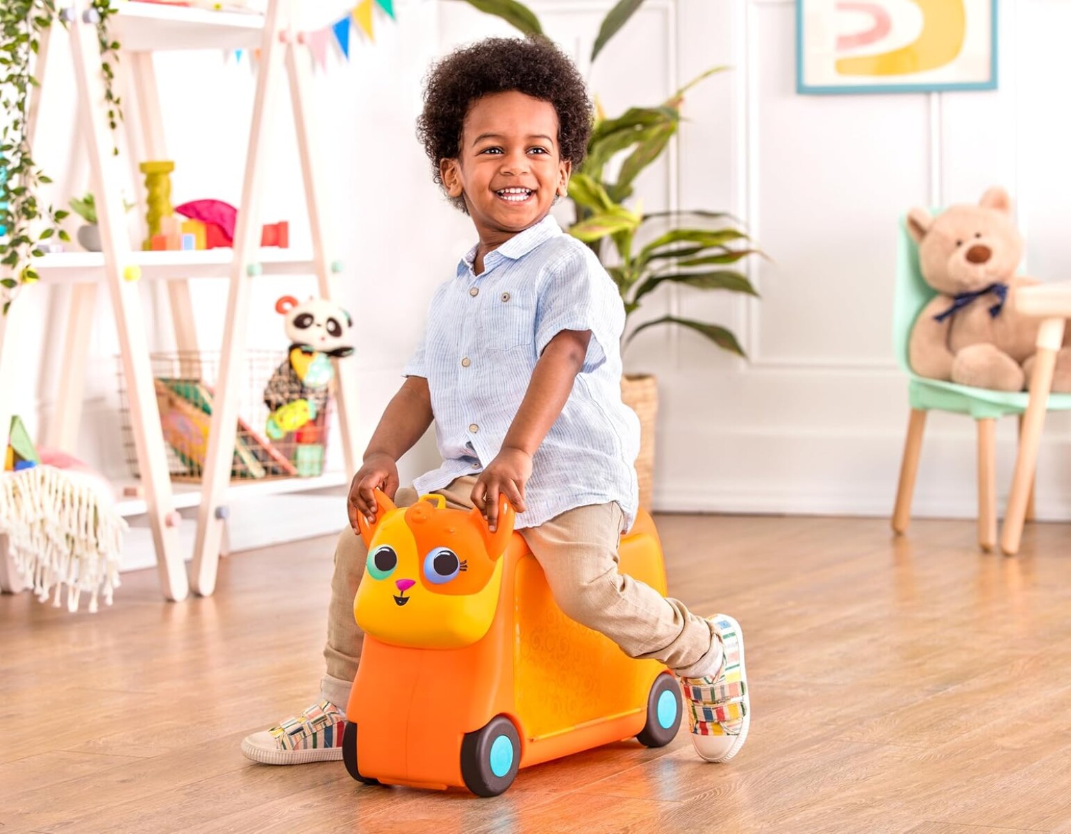 valija 2 en 1 buggy b toys - gatito naranja 