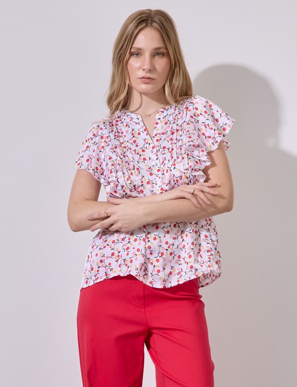 Blusa Gasa Flores BLANCO/MULTI