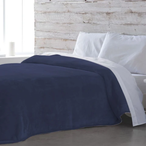 Frazada Flannel 2 Plazas Home Class 200 x 240 cm AZUL MARINO
