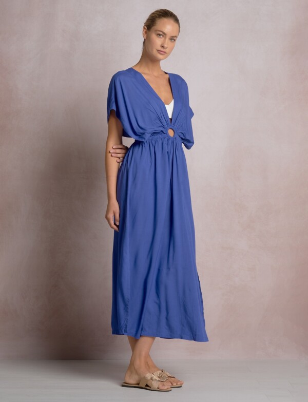 Vestido Playero Con Argolla Central Y Cut Outs ROYAL