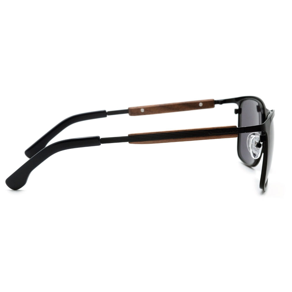 Lentes De Sol Bambu E Madeira Cuadrado - Unisex Negro/Negro