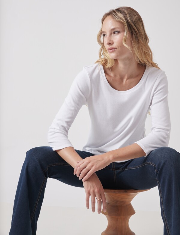 Remera Algodon Basica BLANCO