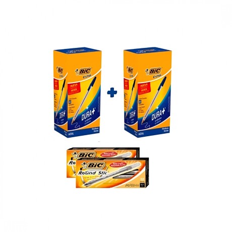 BOLIGRAFO PROMO 2 BIC X 50 AZUL + (2 ROUND STICK X12 NEGRAS) BOLIGRAFO PROMO 2 BIC X 50 AZUL + (2 ROUND STICK X12 NEGRAS)
