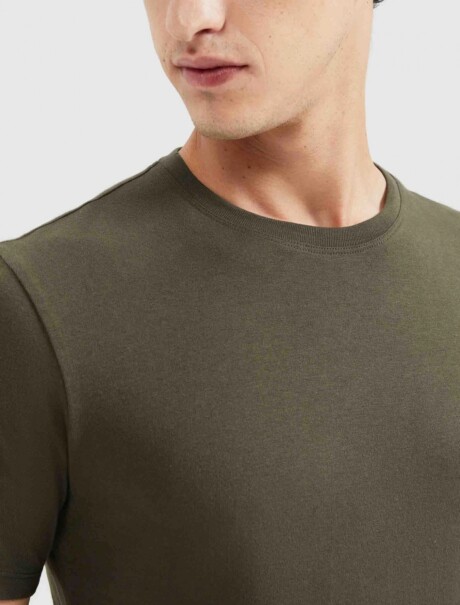 CAMISETA BÁSICA MANGA CORTA VERDE MUSGO