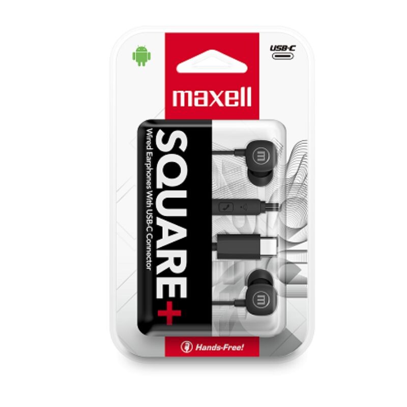 Auricular Maxell Square c/mic Type-c Negro N348566 Auricular Maxell Square c/mic Type-c Negro N348566
