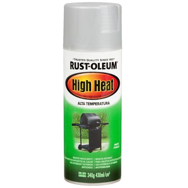 Esmalte aerosol alta temperatura 340Gr Aluminio Rust Oleum
