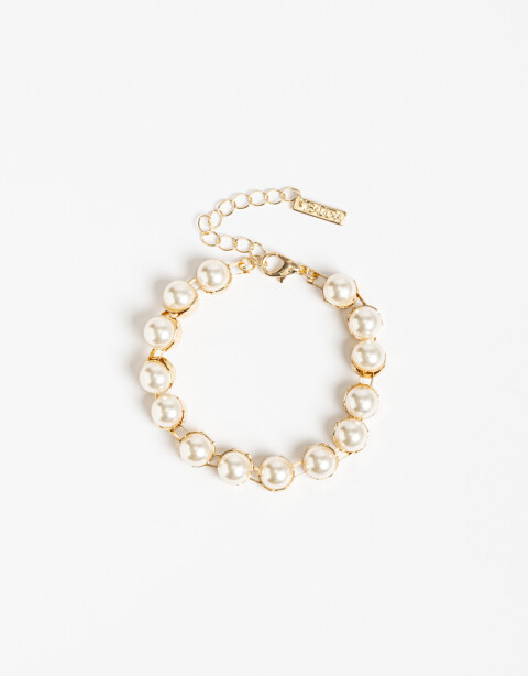 Pulseras Flexibles Perla Pulsera Flexible Bolones Perla - Dorado