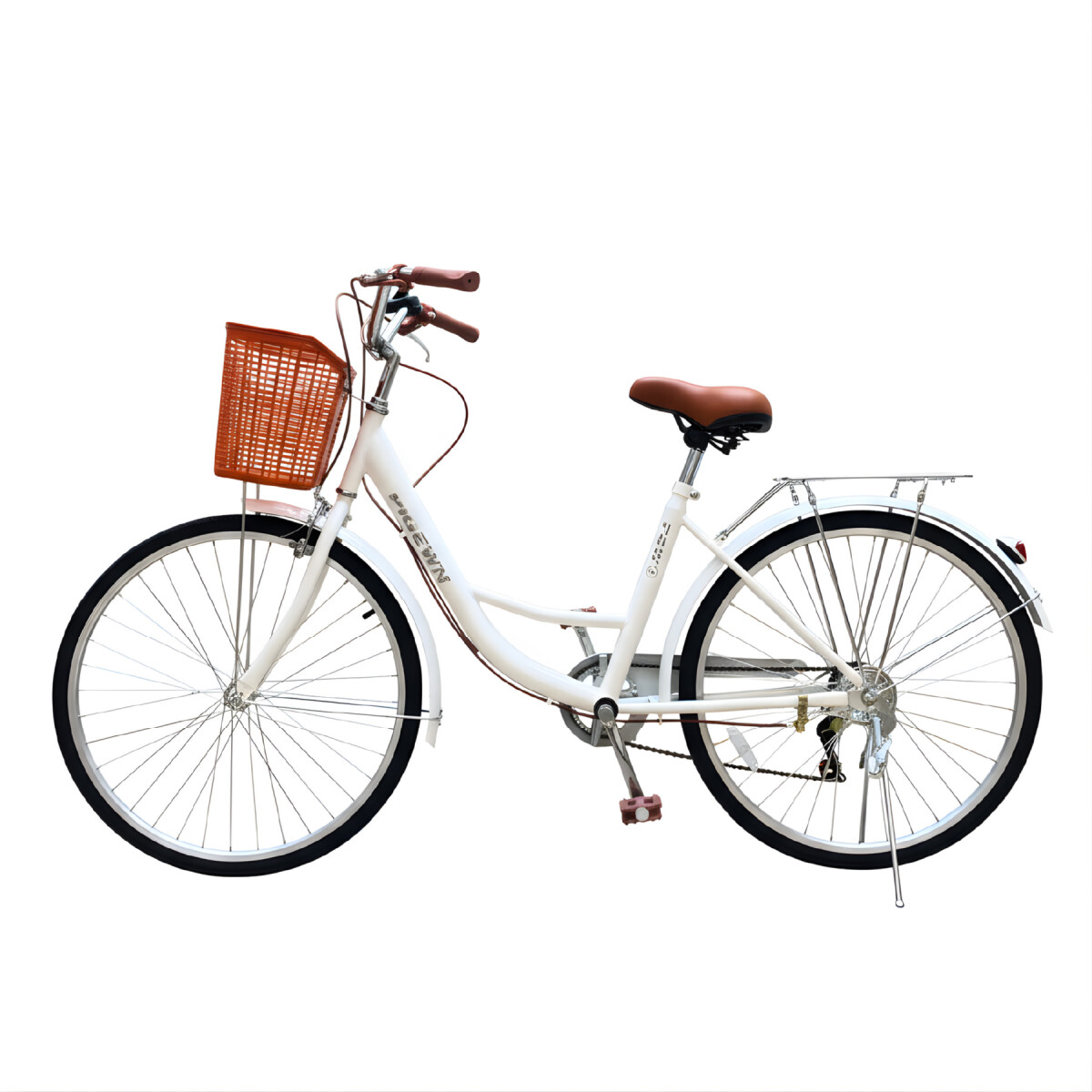 Bicicleta Pigewn Urbana Rodado 26 Canasto Freno Disco 7 Vel - Blanco 1 