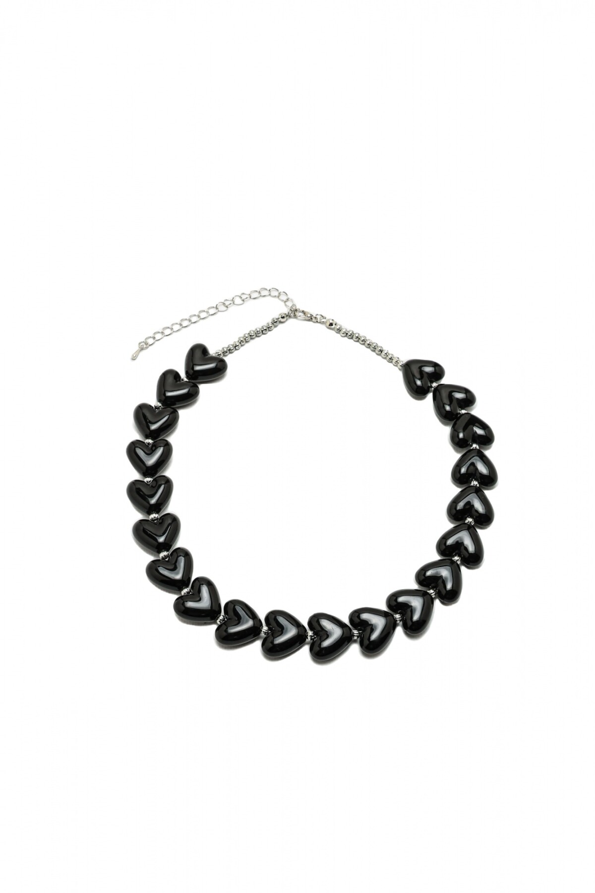 Collar Corazones Negro
