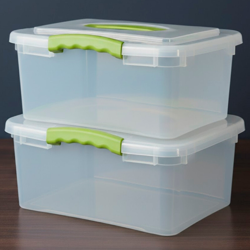 Set x2 Caja organizadora 6 lts Wenbox TRANSPARENTE