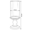 PORTA VELA VIDRIO C/BASE MADERA 14X43CM Unica