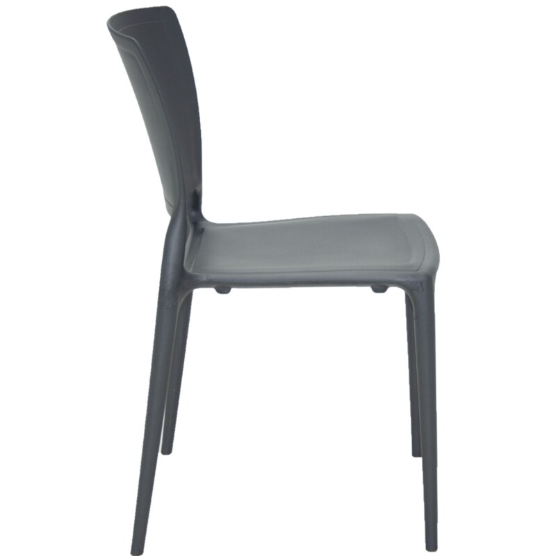 Silla Tramontina Sofía apilable respaldo cerrado gris grafito Silla Tramontina Sofía apilable respaldo cerrado gris grafito