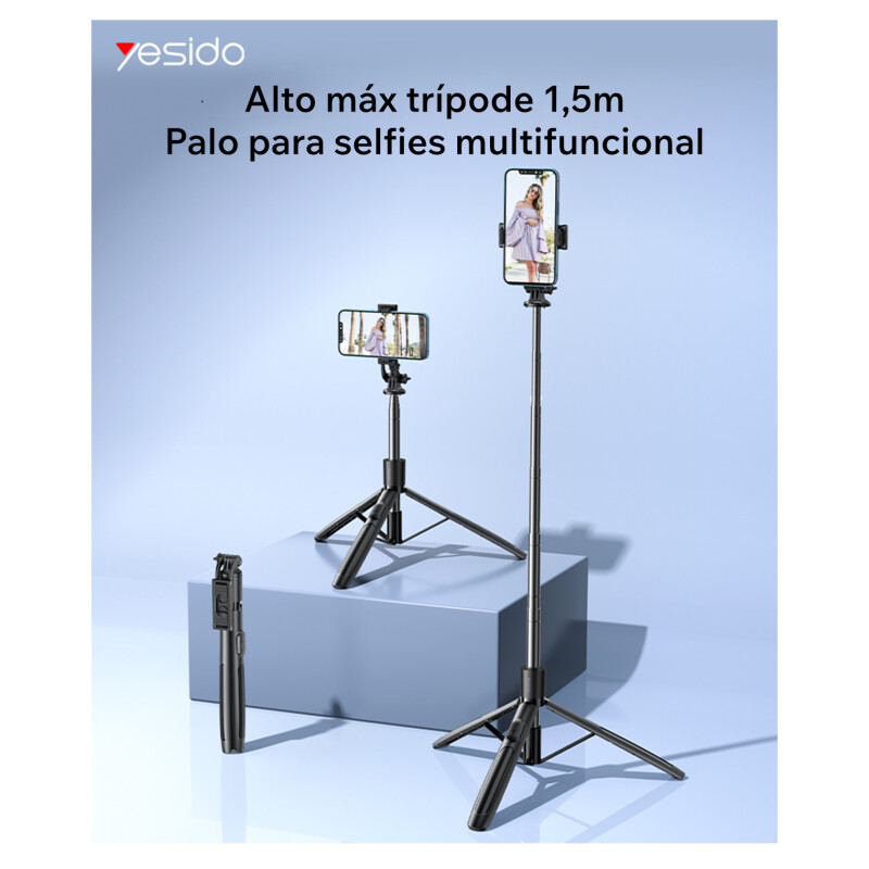 Palo de Selfie Tripode Acero Inoxidable extendible hasta 158 cm Sin Color