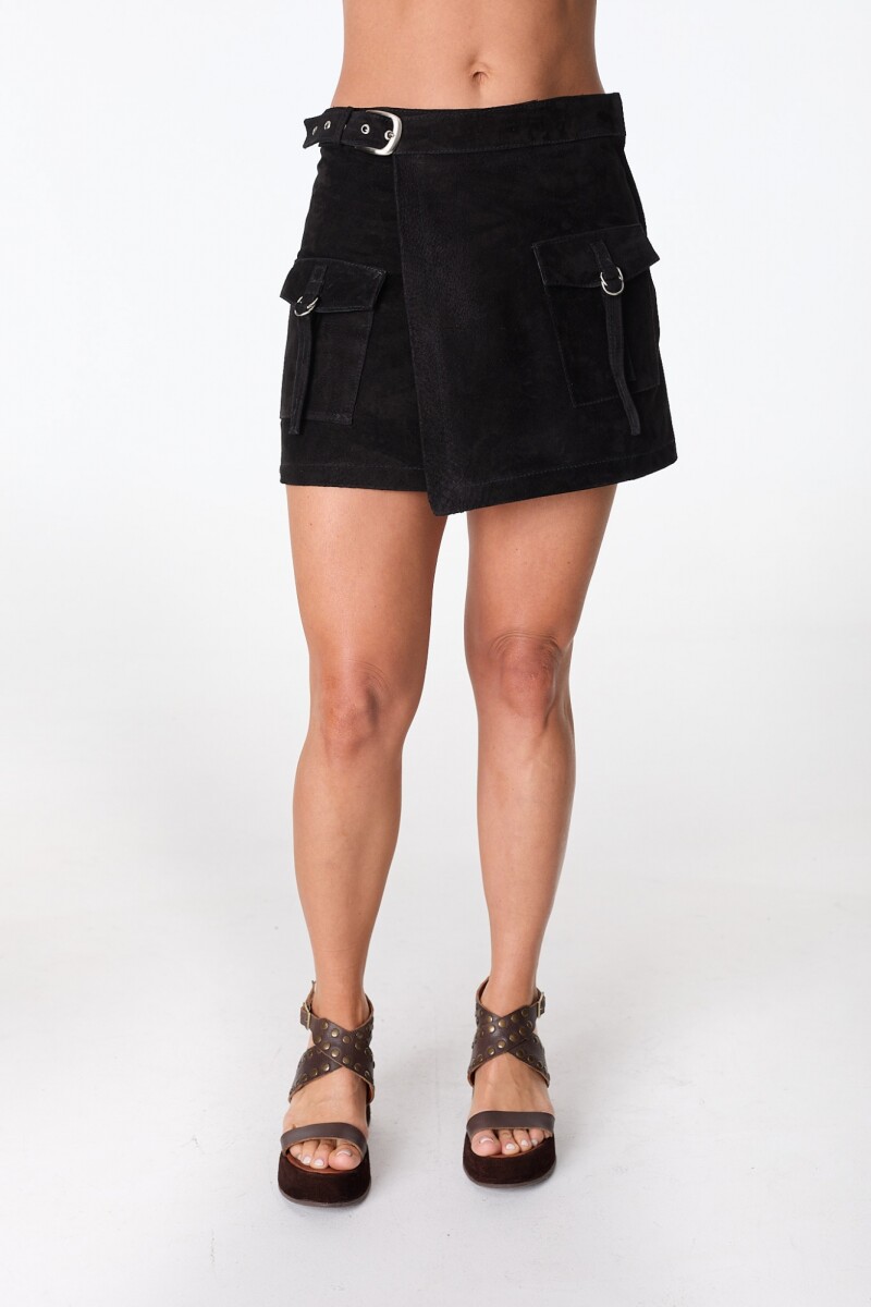 Falda Sur Leather Negro