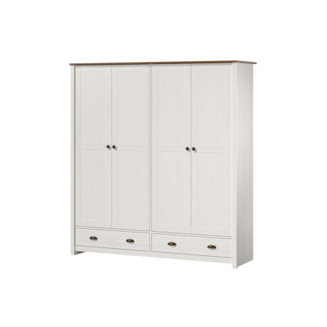 Ropero 4 puertas 2 cajones Madera maciza Linea Colonial Blanco