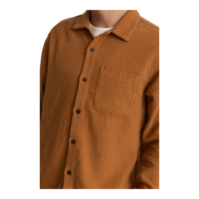 Camisa ML Rhythm Textured Linen Ls Shirt - Naranja Camisa ML Rhythm Textured Linen Ls Shirt - Naranja