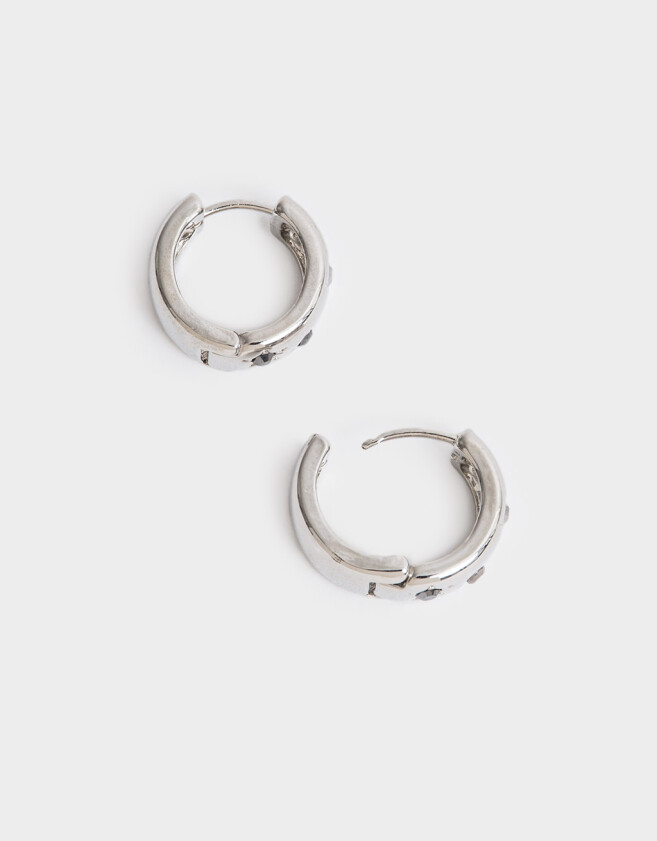 Aros Argollas Limited Edition Aro Argolla De Estrellas - Plateado
