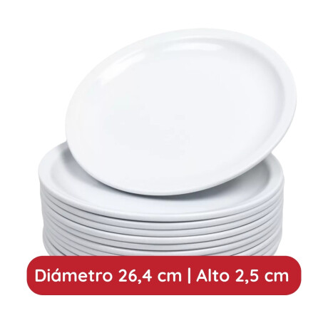 Plato Llano 26 cm Blanco Melamina Plato Llano 26 cm Blanco Melamina