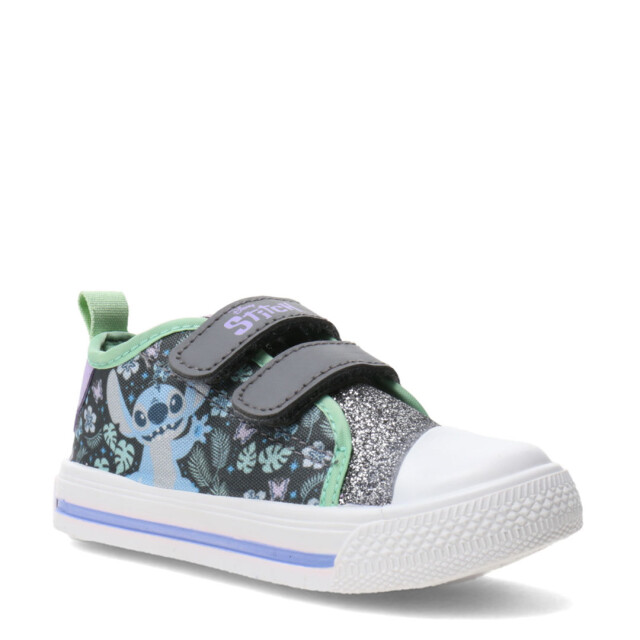 Championes Infantiles Disney Stitch Velcros Gris - Lila