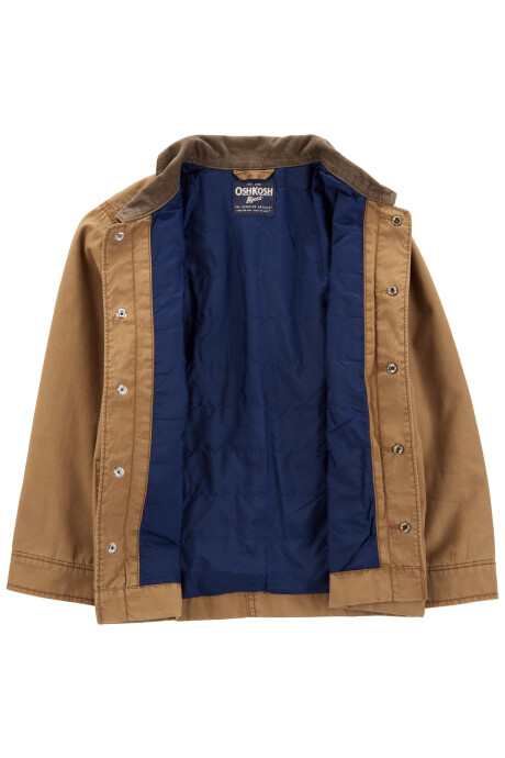 Campera de lona, con cuello de pana. Talles 6-14 Sin color