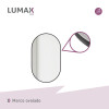 Espejo Vertical Lumax Moddy Marco Ovalado y Luz Led 50x70cm Negro