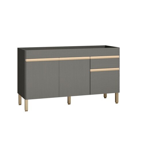 Modulo Bajo Mesada Sin Tapa Tres Puertas De 120 cms. GRIS