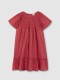 Vestido Nido De Abeja Con Tiras Bordadas Fucsia