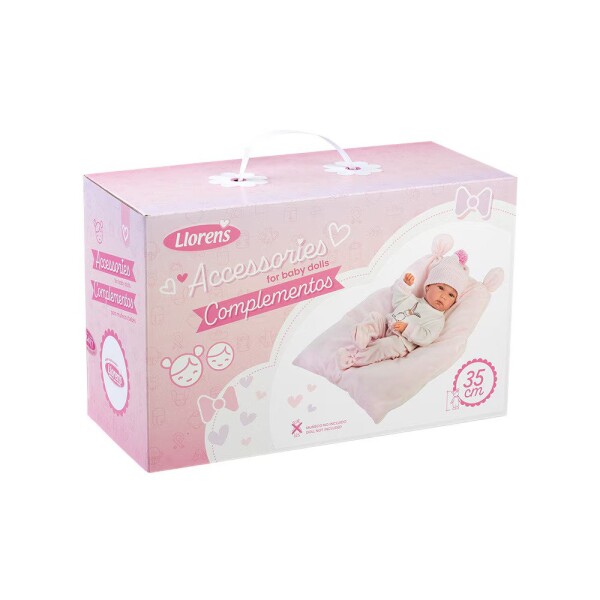Conjunto Dormir Muñecas Llorens 35cm Set Pijama Almohadon Variante Modelo Vestido