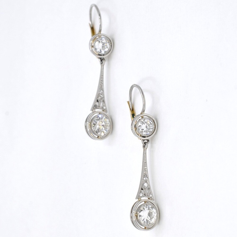 Caravanas En Oro Blanco, Brillantes Y Diamantes Caravanas En Oro Blanco, Brillantes Y Diamantes