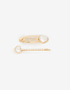Horquillas con Accesorios Perla Set De Hebillas Con Perlas - Combinacion Bicolor