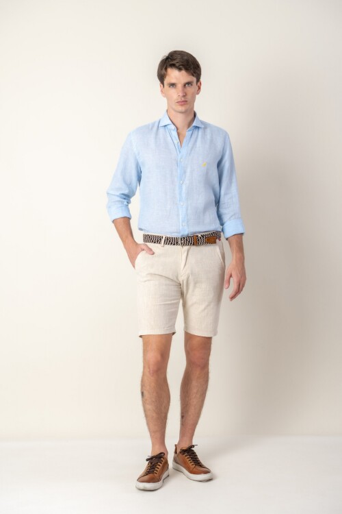 Camisa Lino Slim Fit Derby