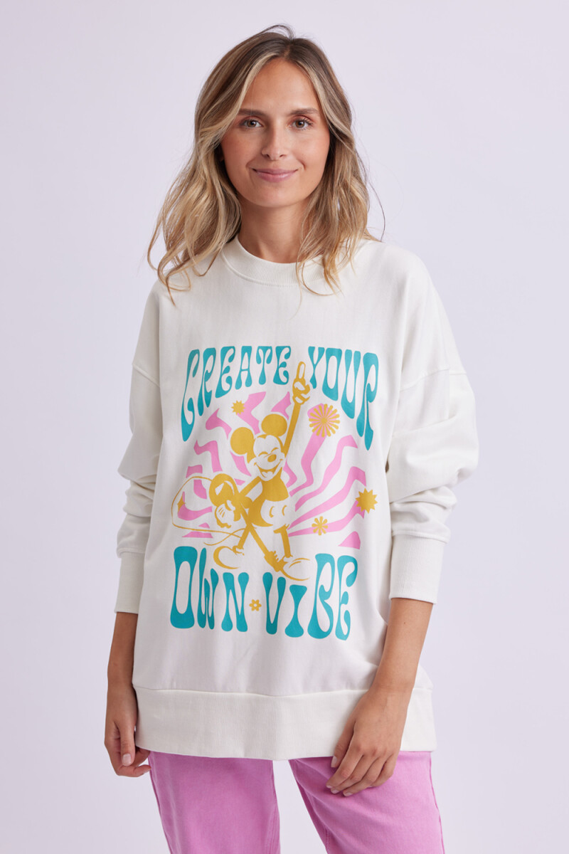 Buzo oversize estampa mickey Crudo