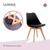 Silla Eames acolchonada con patas de madera Silla Eames acolchonada con patas de madera