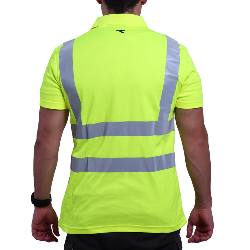 Remera Hombre Polo Reflectiva Diadora Amarillo Fluo