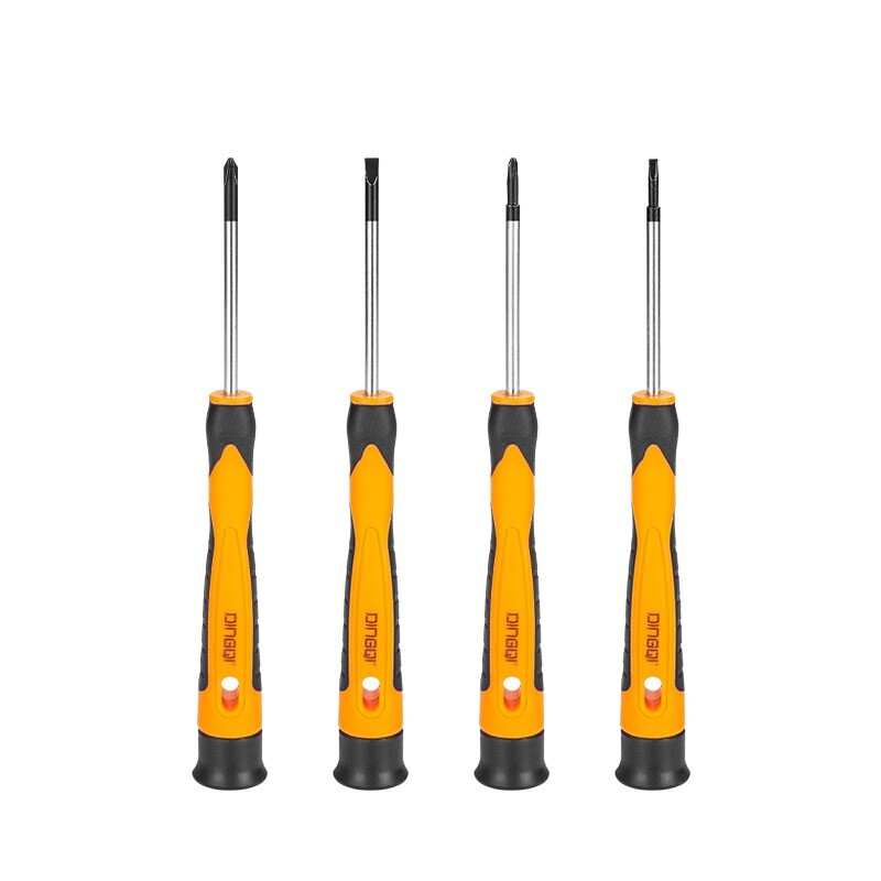 DINGQI JUEGO 4 DESTORNILLADORES CR-V DE PRECISION MANGO PP+T Dingqi Juego 4 Destornilladores Cr-v De Precision Mango Pp+t