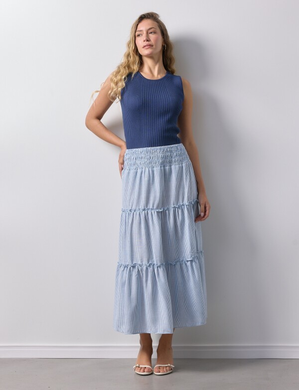 Falda Pull On Lineas CELESTE
