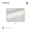 Espejo Horizontal Lumax 120x70 Cm Para Baño Marco Desempañador Con Luz LED Dorado