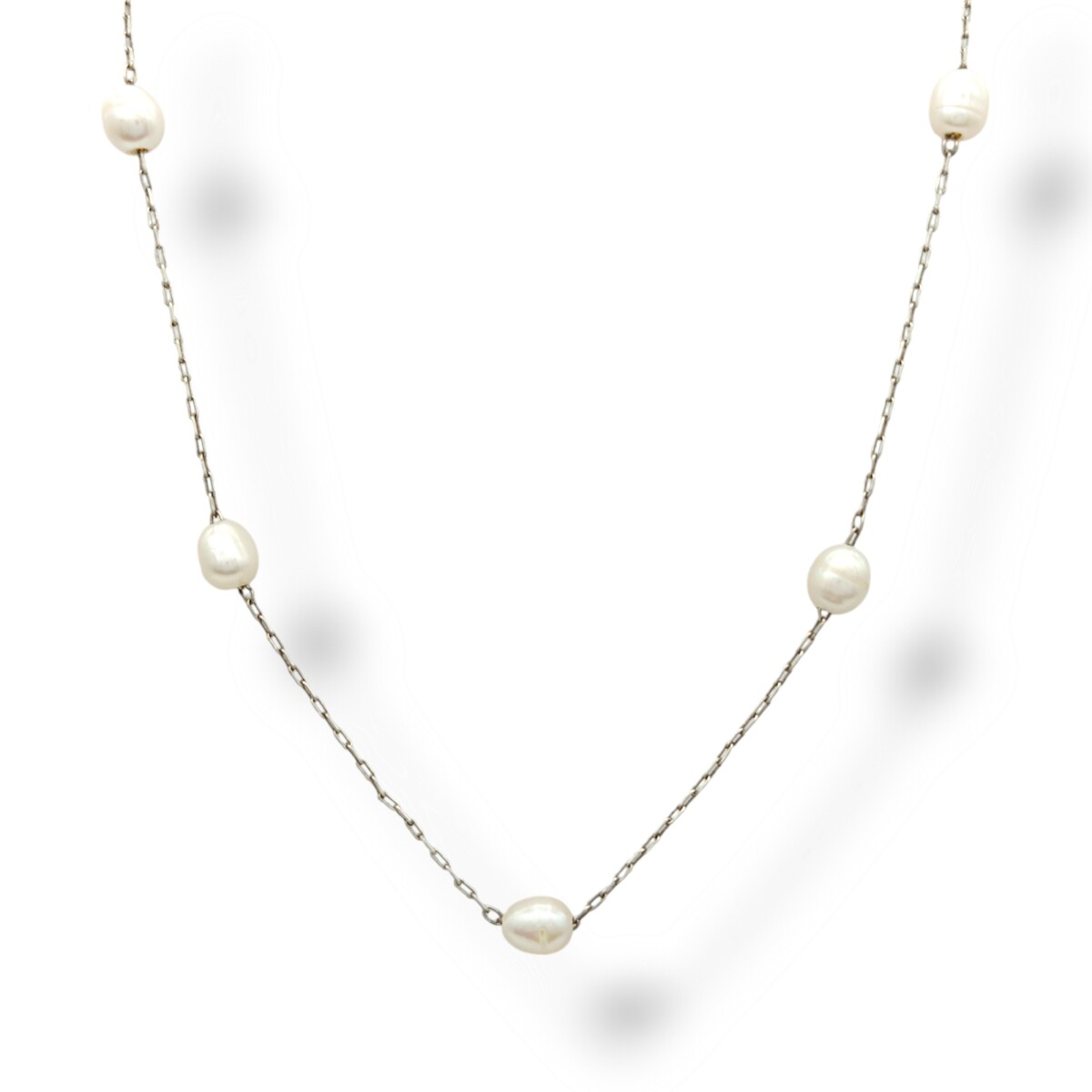 Cadena collar de perlas -Plata 925-Perlas de rio-CD3443 - conperla 