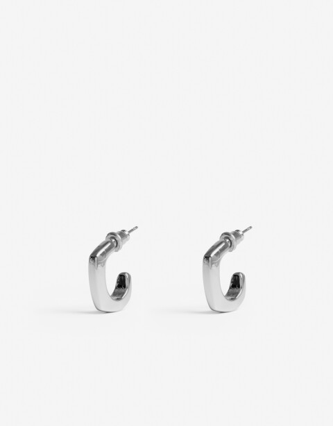 Aros Argollas Metal Argollas Metal Plateadas - Plateado