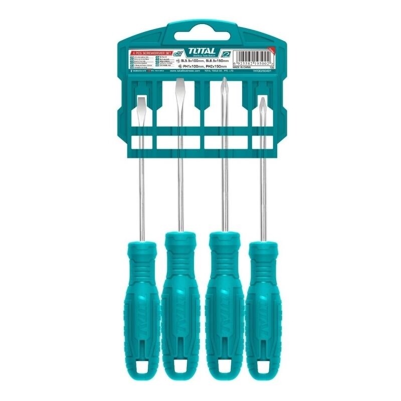 Destornilladores Set De 4 Mango Plastico Total/wadfow Unica